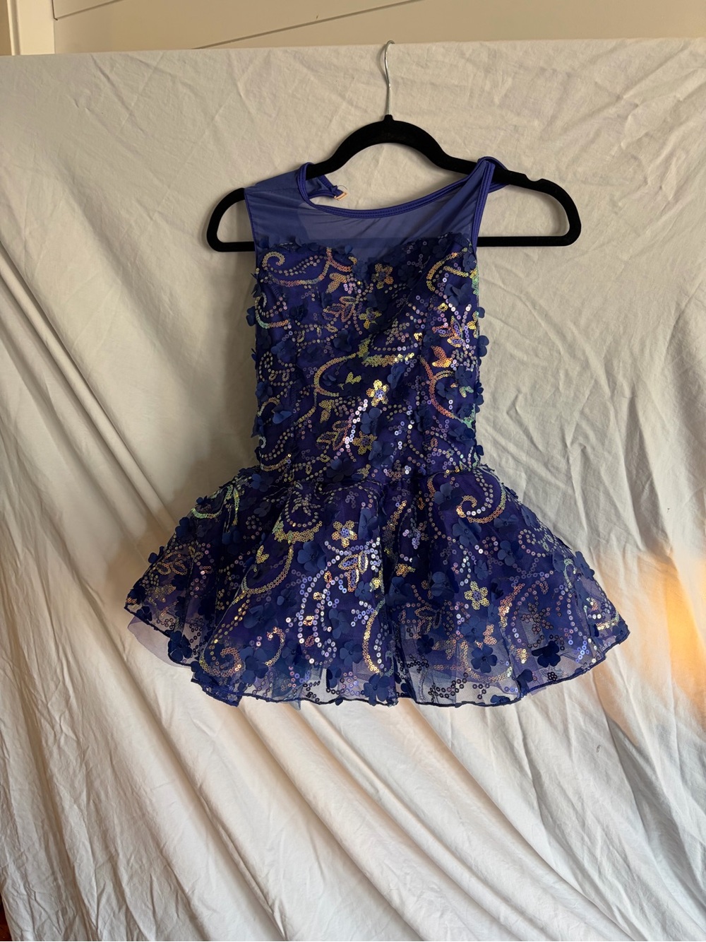 Revolution Navy Blue Sequin Floral Dance Dress
